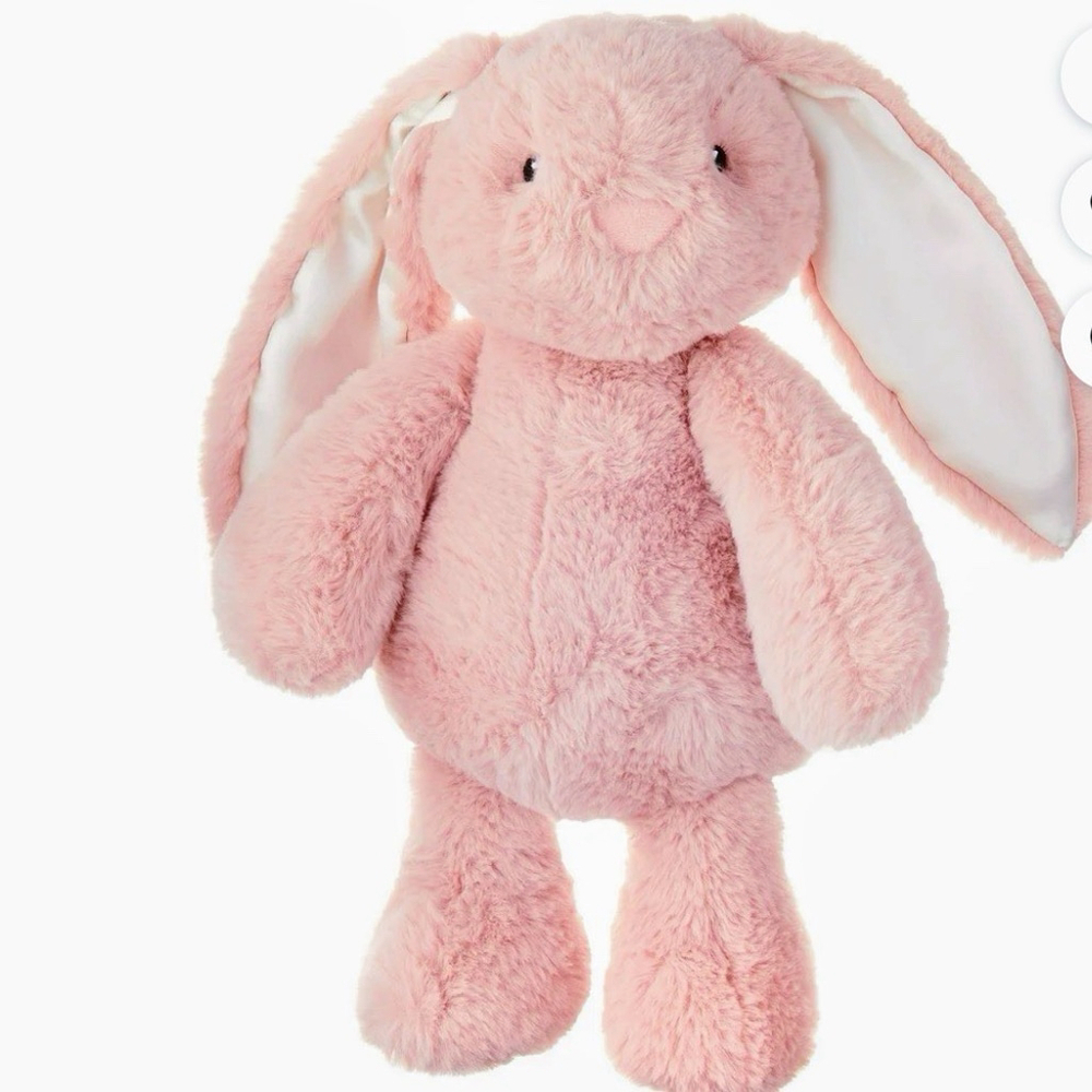 Spark Create Imagine Pink Fluffy Bunny Rabbit Stuffed Plush Rattle Lovey 14” New